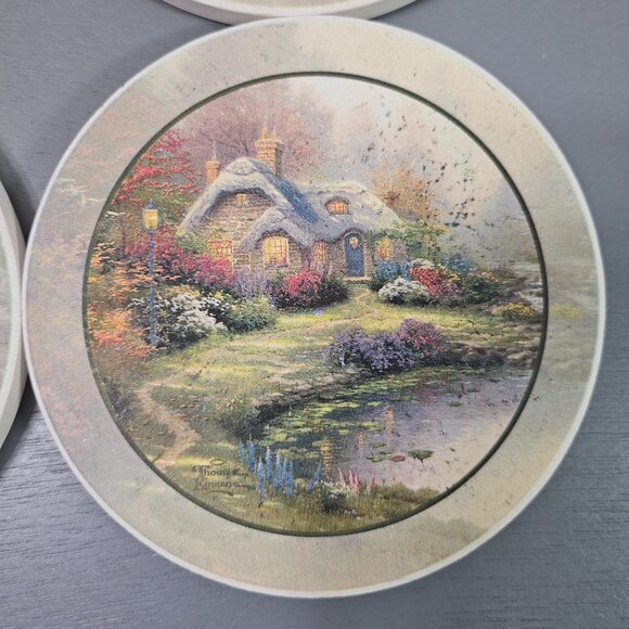 Thomas Kinkade Cottage Coaster Set Of 4 - Picture 3 of 6